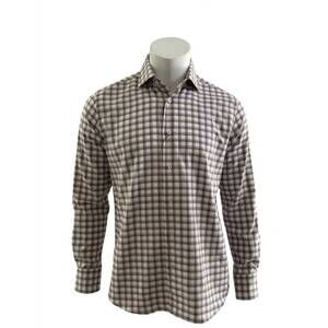 NEW CALDER CARMEL men's oxford sport shirt in brown plaid